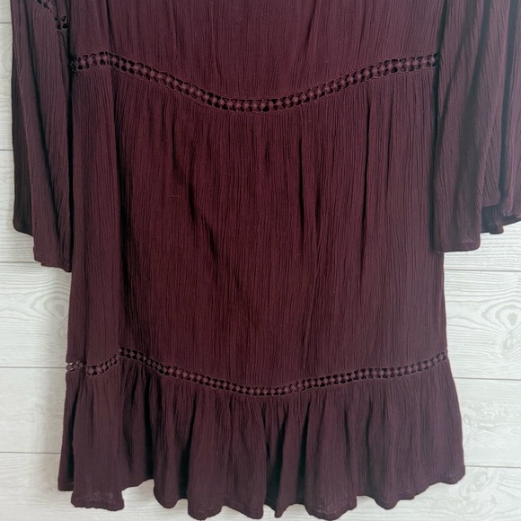 Plum Rayon Cotton Women’s Cut Out Shoulder Mini Dress. Size S - Picture 5 of 7